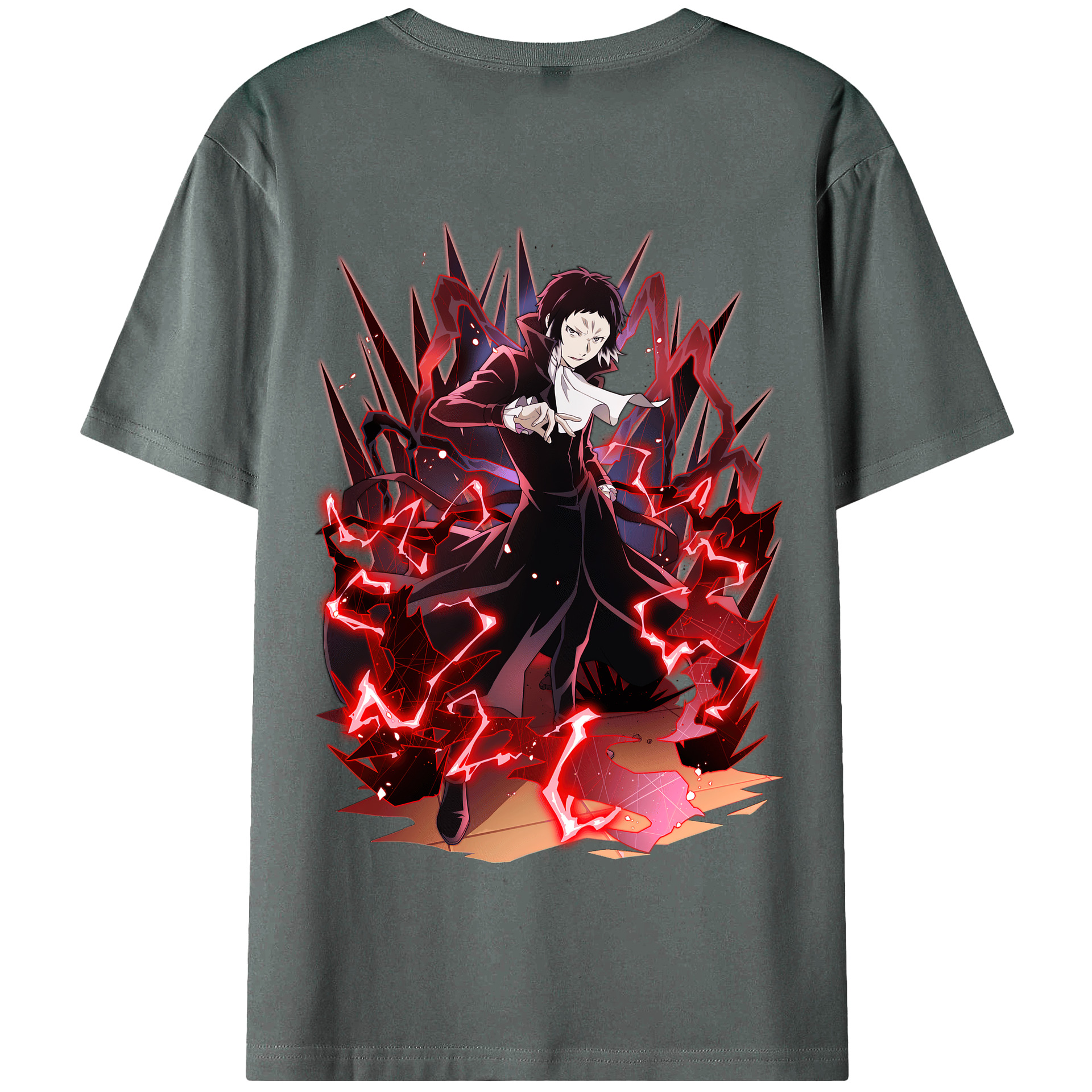 （画像用） 文豪ストレイドッグス Bungo Stray Dogs 綿100％半袖Tシャツ（背面プリント）